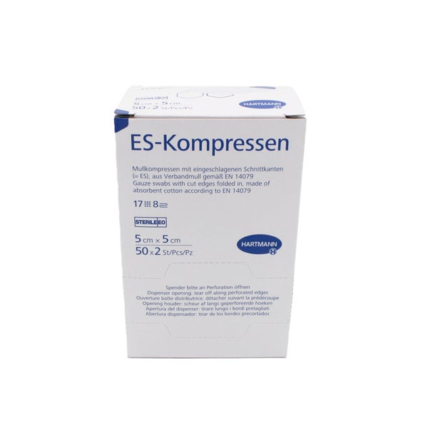 ES Mullkompressen steril 5 x 5 cm, 17-fädig, 8-fach 100 St