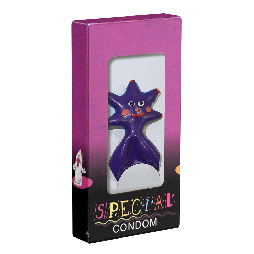 Scherzkondom Stern XL – handbemalt für fantasievolle Partys (1 Stück) 1 St