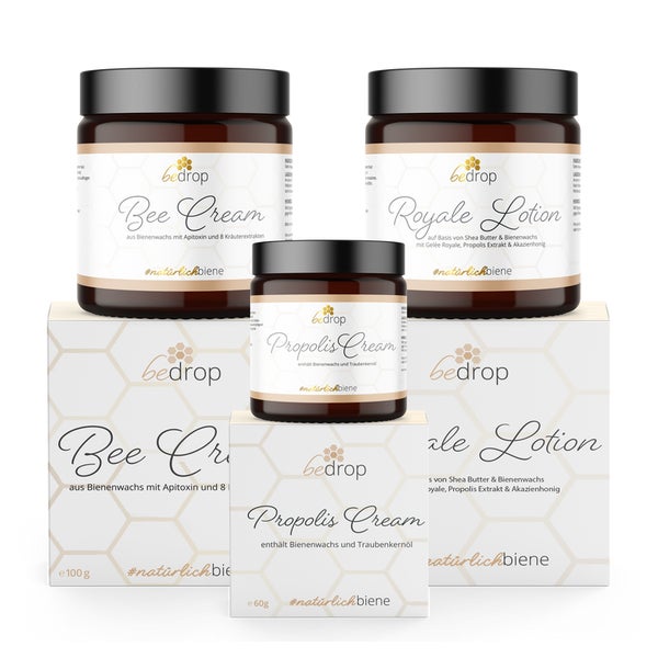 bedrop: Hautpflege-Set | Bee Cream + Propolis Cream + Royale Lotion 260 g