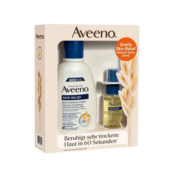 Aveeno Skin Rel.bodyl.300ml+gratis Öl 50ml Giftset 1 P