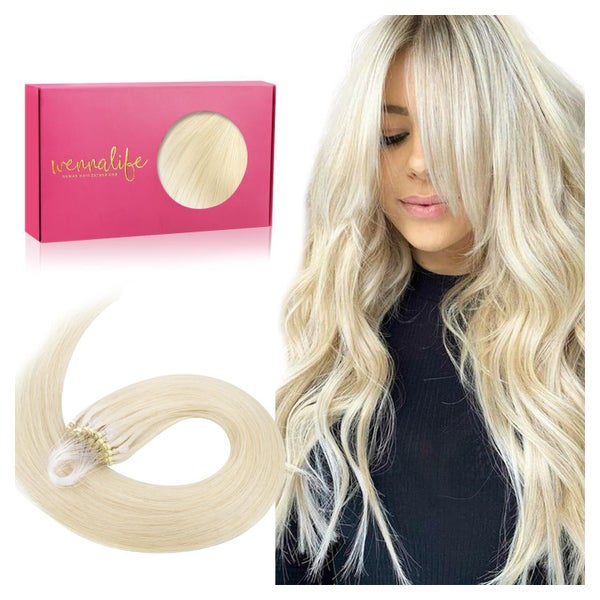Haarextensions Microring Echthaar 45cm-50s 5-Micro#60A Plati 1 St