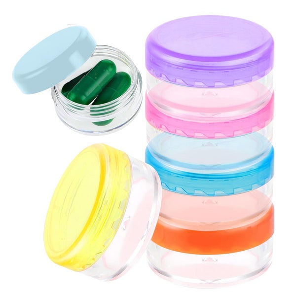 Dimeho 6 Stück Mini Pillendose BPA-frei, 6 Farben