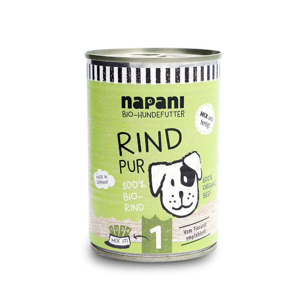 Bio-Dosenfutter für Hunde, Rind pur 400 g