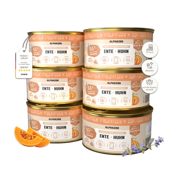 Ente + Huhn Nassfutter für Katze 6er 1200 g