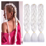 Braids Extensions 60cm Kunsthaar 3pc Box Braid Weiß 1 St