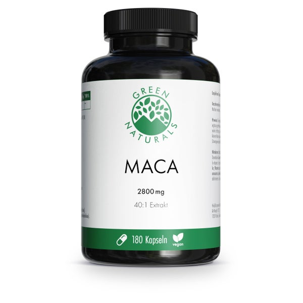 GREEN NATURALS Maca 2800 mg hochdosiert 40:1 vegan 180 St