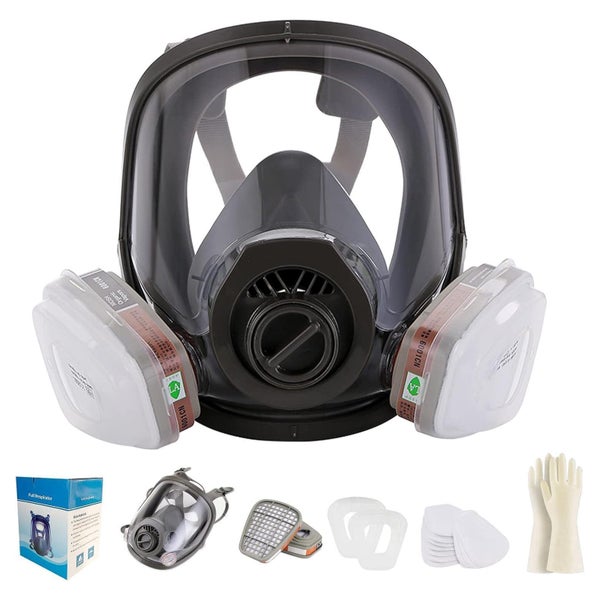 15-in-1 Gasmaske Vollgesichtsmaske mit Filter für Atemschutz 1 St