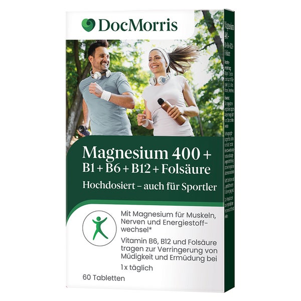 DocMorris Magnesium 400 mg - Mit B-Vitaminen gegen Müdigkeit & für Muskeln, 60 St