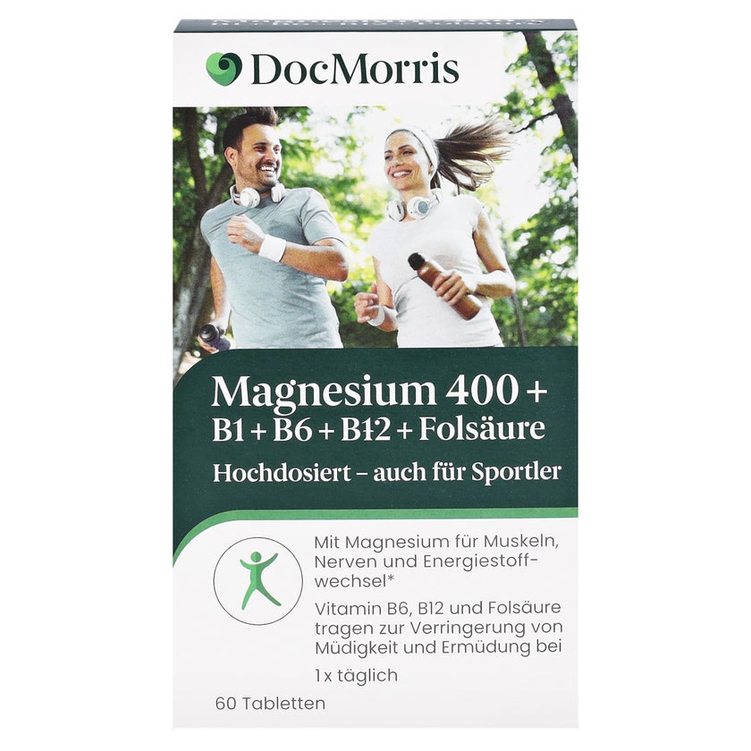 DocMorris Magnesium 400 mg - Mit B-Vitaminen gegen Müdigkeit & für Muskeln, 60 St