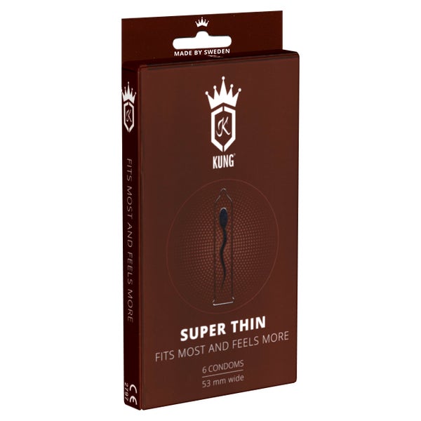 «Super Thin Kondome» – 6 Stück, 53 mm, vegan, superdünn (6 Kondome) 6 St