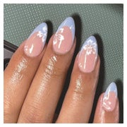 Künstliche Nägel 24 Blaue Blumen Press On Almond Medium styl 1 St