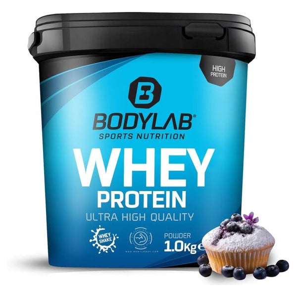 Bodylab24 Whey Protein Pulver, Blaubeer-Muffin 1000 g