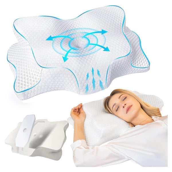 SAHEYER Memory Foam Nackenkissen mit Eisseide Bezug 1 St