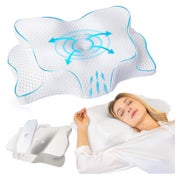 SAHEYER Memory Foam Nackenkissen mit Eisseide Bezug 1 St