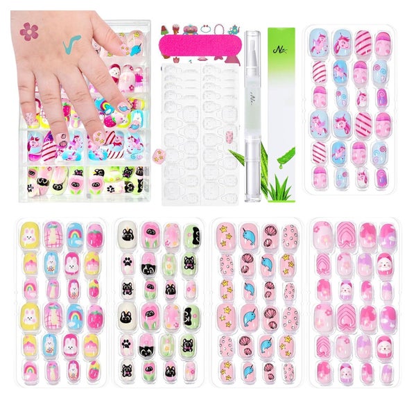 Nagel Tips Set 120 Stück selbstklebend Bunt B 1 g (1er Pack) 1 St
