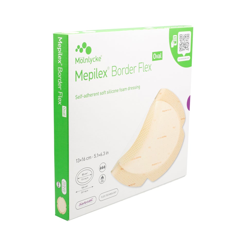 Mepilex Border Flex Schaumverb.haft.13x16 Cm Oval 5 St
