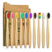 10er Pack Bambus Zahnbürsten Weich Premium Borsten 100% BPA- 1 St