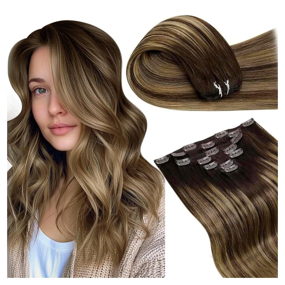 Clip in Extensions Echthaar Remy Balayage 35cm-7PCS 3.1#4 27 1 St