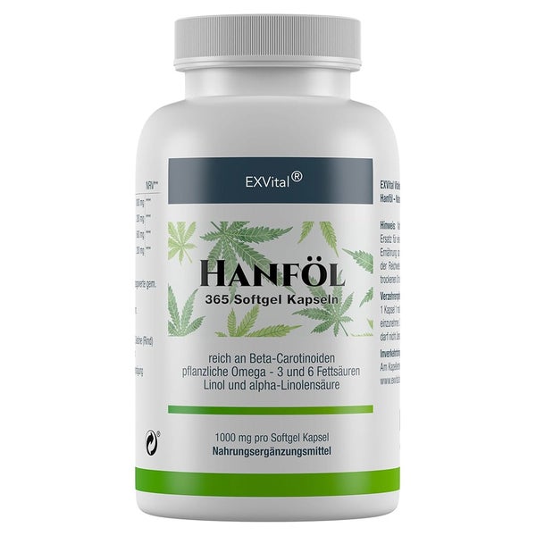 EXVital® Hanföl Kapseln hochdosiert mit 1000mg Hanfsamenöl 511 g
