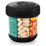 Pillendose monatlich extragroß 7 Fächer TPU Deckel Schwarz 1 St