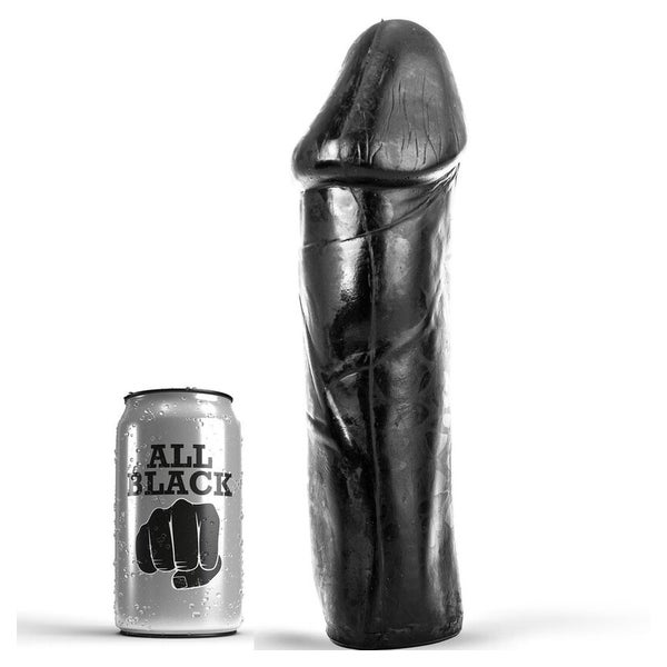 All Black - Langer dunkler Dildo ohne Hoden