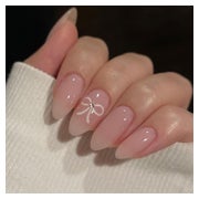 Künstliche Nägel 24 Stück Nude with Bowknot Design 1 ml (1er 1 St