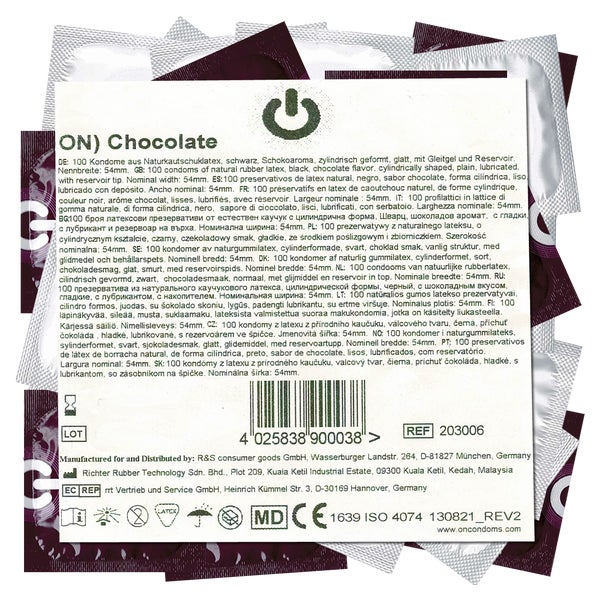 «Chocolate» Kondome – 100 Stück, Schokoladenaroma, schwarz (100 Kondome) 100 St