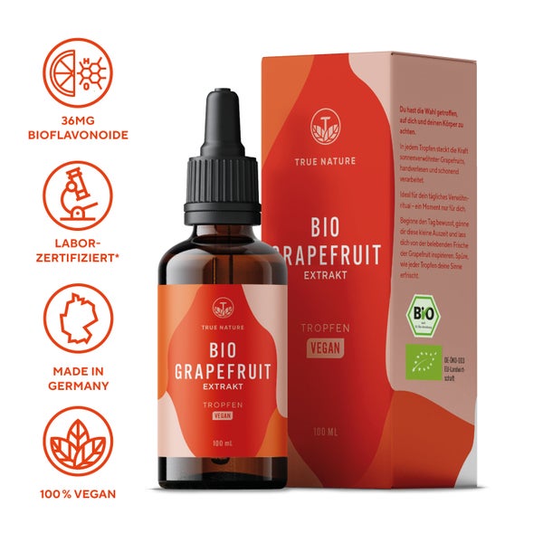 Bio Grapefruit Extrakt Tropfen - 36mg Bioflavonoide - Vegan 100 ml