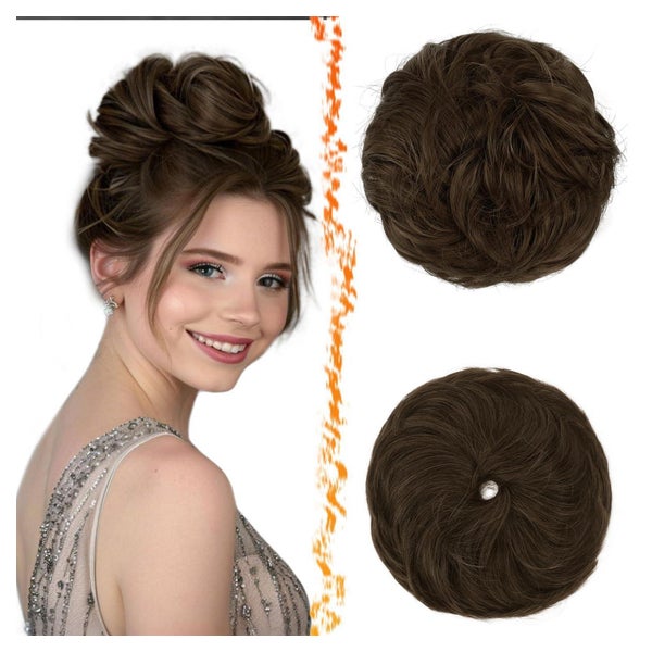 Haarteil Dutt Haargummi Messy Bun Extensions Schokoladenbrau 1 St