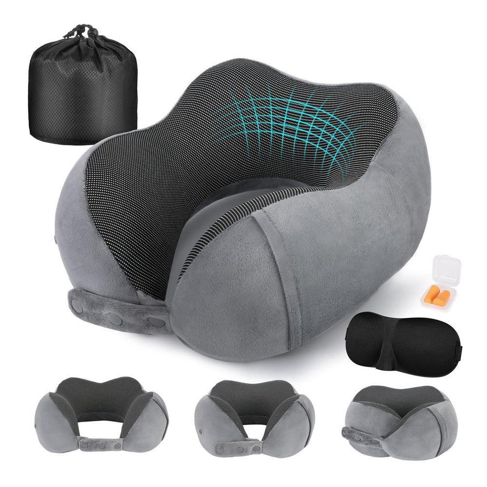 Nackenkissen Memory Foam Reisekissen verstellbar 1 St