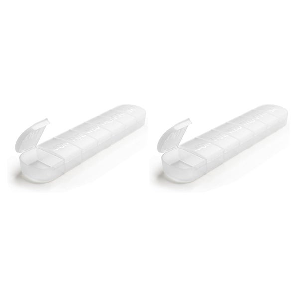 FHORAIN Pillenbox 7 Tage Groß, BPA-frei, in Lederoptik (2 Pack)