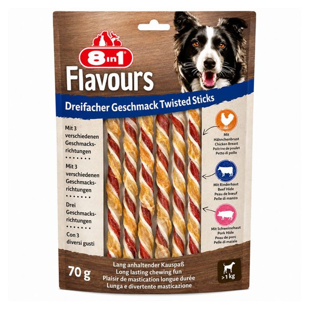 8in1 Triple Flavour Twisted Sticks 10 St