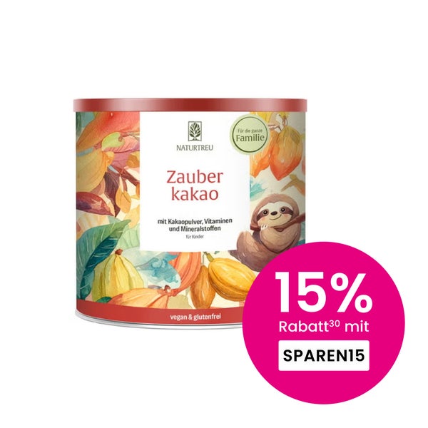12 Vitamine & 6 Mineralstoffe für Kinder ab 4 Jahren ZAUBERKAKAO 210 g veganes Kakaopulver NATURTREU® 210.0 g
