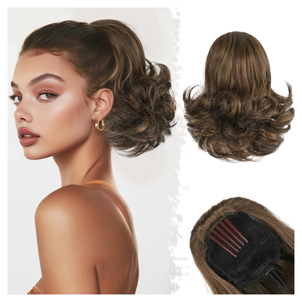 BARSDAR Comb Clip Pferdeschwanz Haarteil Kurz Ponytail Zopf 1 St