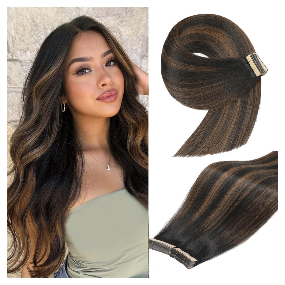 Tape Extensions Echthaar 50cm Goldbraun 1B 1B 6# 20inch(50cm 1 St