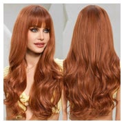 Perücke Frauen lang lockig Pony hitzebeständig Ombre Kastani 1 St