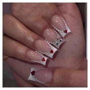 Künstliche Fingernägel Ballerina mittellang weiß 3D Kitty AK 1 St