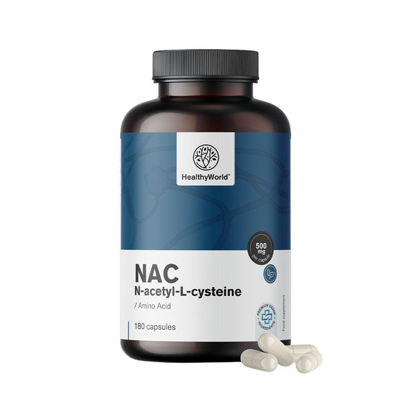 HealthyWorld NAC 500 mg – Hochdosiertes N-Acetyl-Cystein 180 St