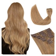 Clip in Extensions Echthaar Remy 8 Tressen 18 Clips 50 cm Du 1 St