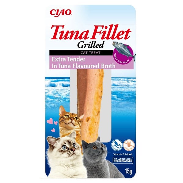 INABA Tuna fillet extra tender in tuna broth 15g extra feines Thunfischfilet in Thunfischbrühe für Katzen mit Thunfischgeschmack 0,02 kg