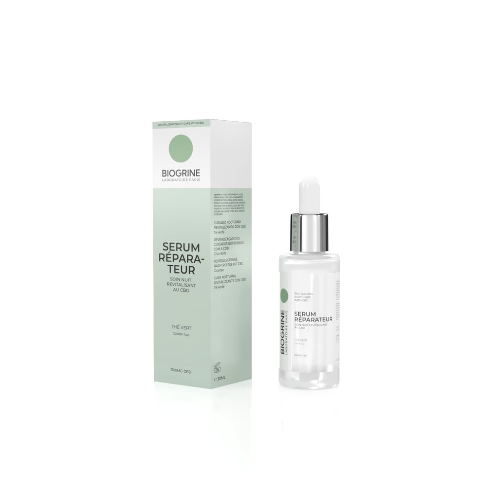 BIOGRINE „SERUM REPARATEUR“ NACHTBEHANDLUNG CBD GRÜNER TEE 30 ml
