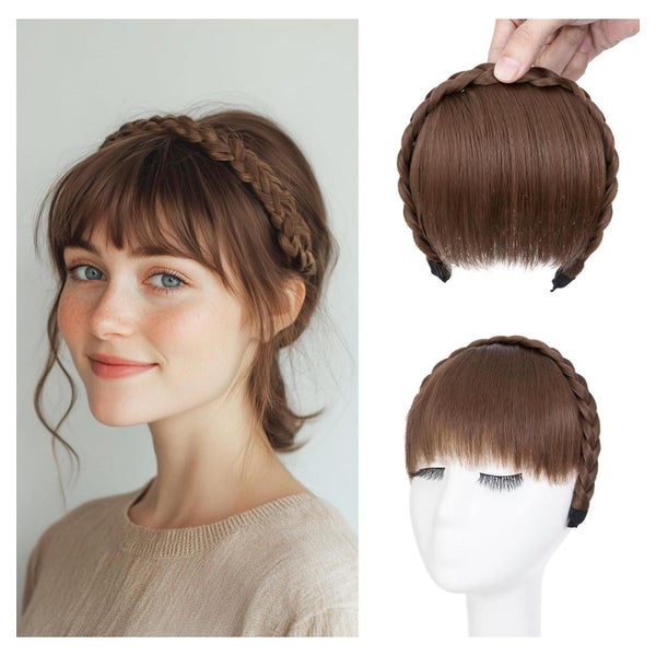 Stirnband Pony Fransen Front Haar Perücke Haarteil Hellbraun 1 St