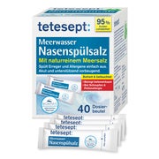 Produktabbildung: tetesept Meerwasser Nasenspülsalz | reinigt tiefenwirksam bei Schnupfen & Pollenallergie 40 St