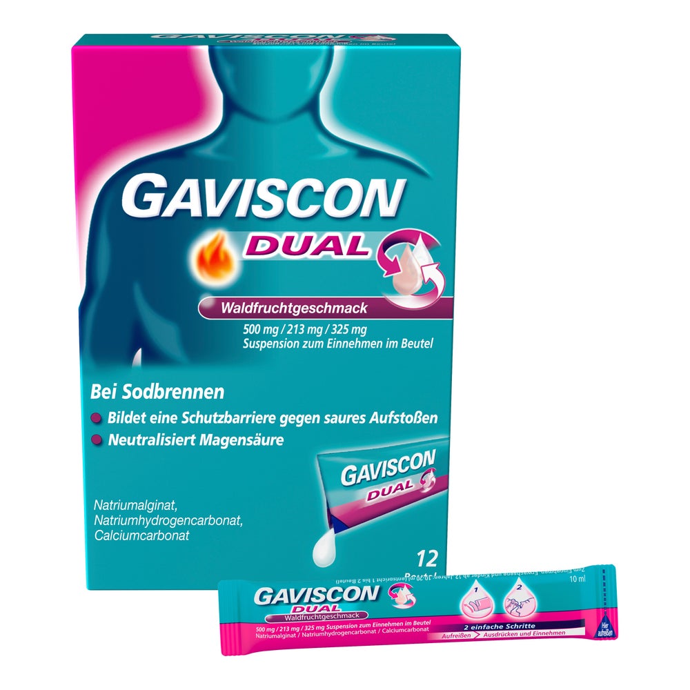 Gaviscon Dual Waldfrucht 500mg/213mg/325 mg 12X10 ml
