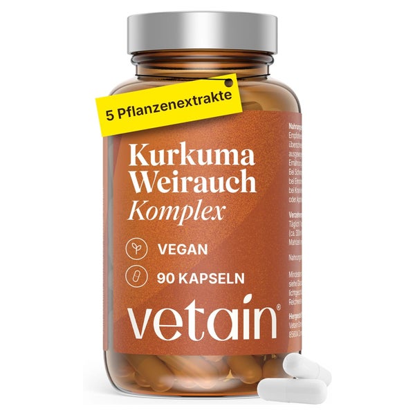 VETAIN Kurkuma Weihrauch Ingwer Komplex - hoch bioverfügbar 90 St
