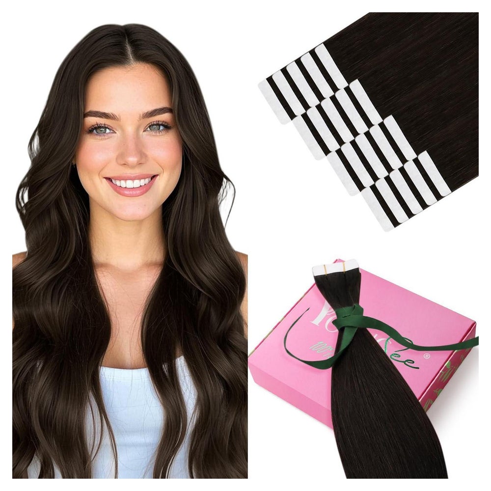 Tape Extensions Echthaar Dunkelbraun Remy Glatt 30g Damen 30 1 St
