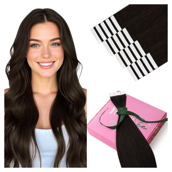 Tape Extensions Echthaar Dunkelbraun Remy Glatt 30g Damen 30 1 St