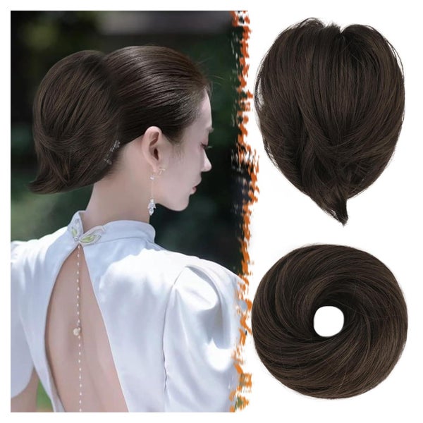 Braune Haarknoten Extensions, Pferdeschwanz Dutt Haarverläng 1 St