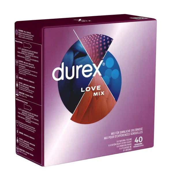 Love Mix - 40 Kondome, 5 Sorten, extra feucht (40 Kondome) 40 St