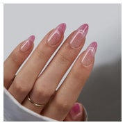 Nägel Press On Almond Medium Cat Eye Pink Soft Gel Rosy Dew 1 St